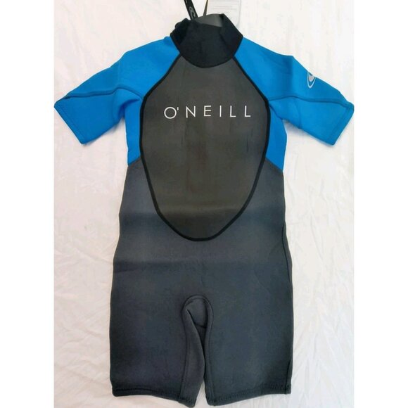 Kids Size US 6 O'Neill Black/Blue Rash Guard Nylon Spandex Zip Back - Picture 2 of 13